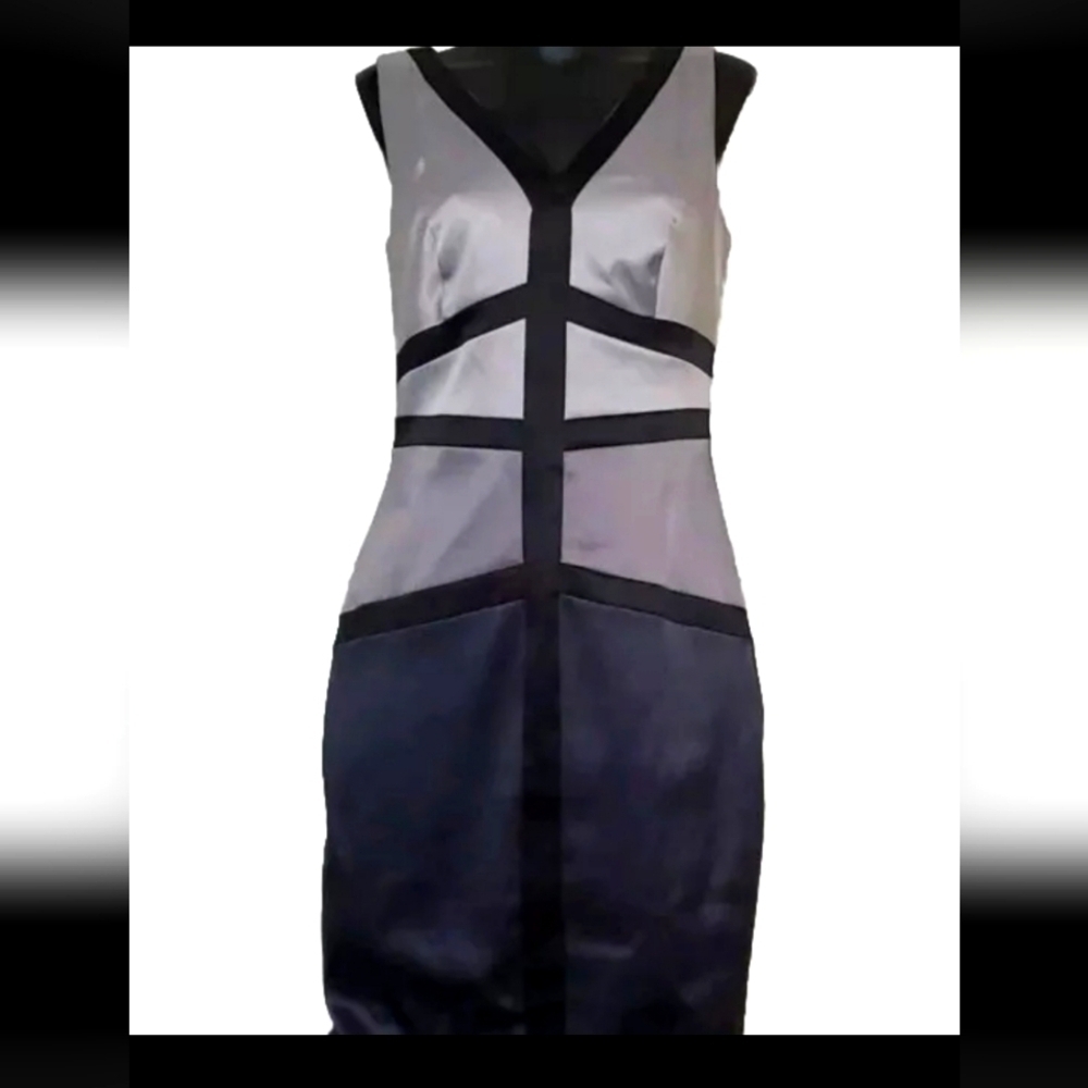 Sangria Ombre Bodycon Bandage Dress Size 6 Black Silver Grey Blue B22#8